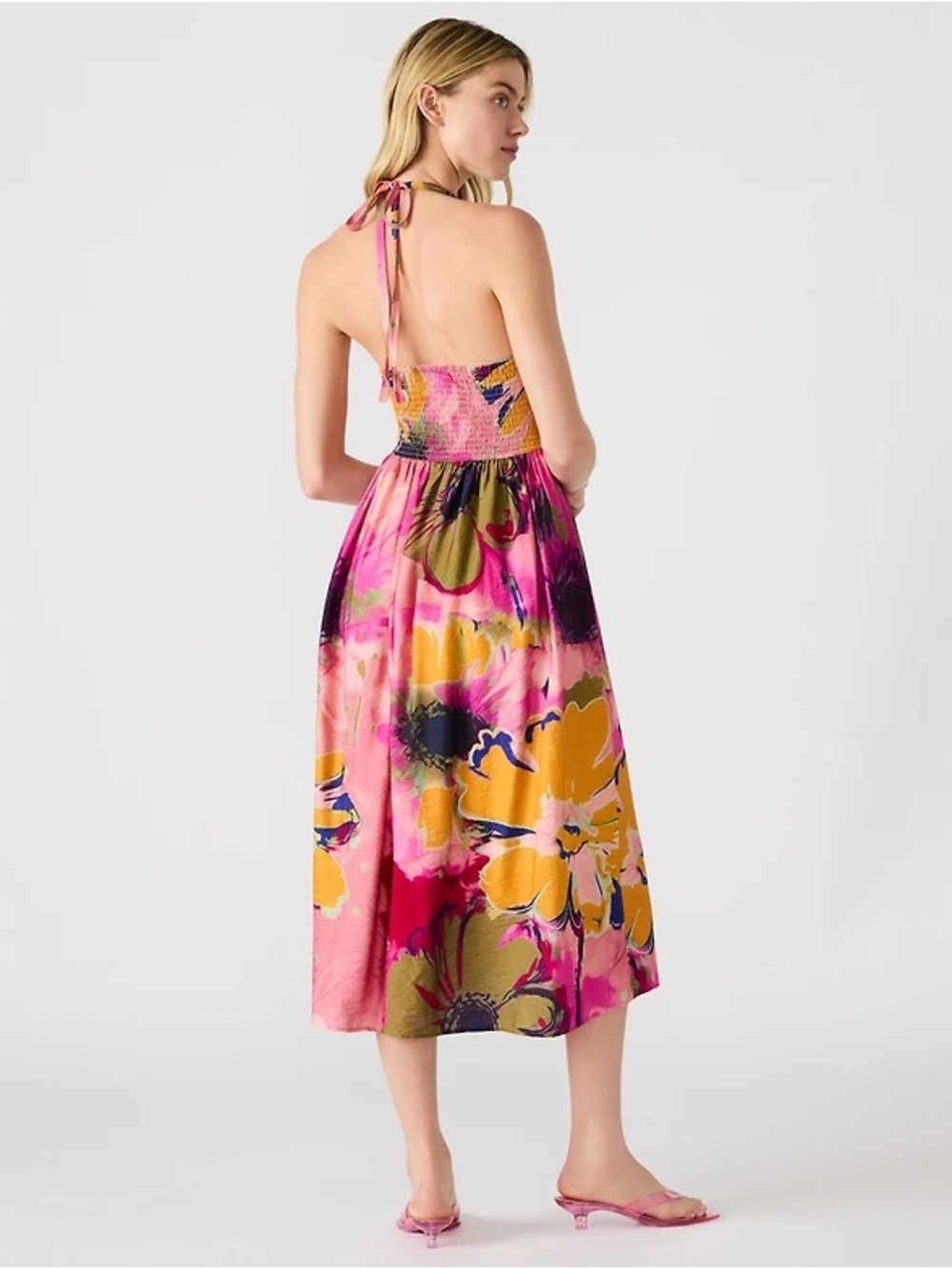 Steve Madden Women's Piper Printed Halter Sleeveless Midi Dress Size S NWT - Picture 3 of 8